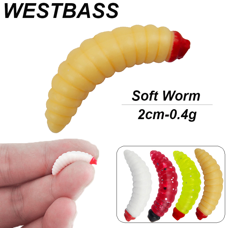 Fishing Lure Swimbait - WESTBASS 20/50PCS Weiche Larve Swimbait 2cm
