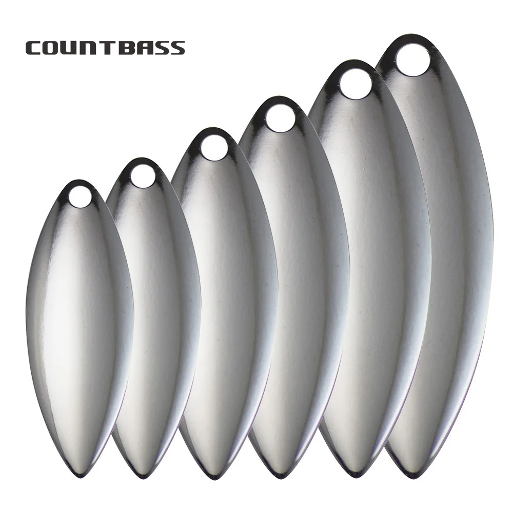 Fishing Lure Blade Bait - Countbass 50 Stück Größe 1–6 Weiden-Spinnerklingen