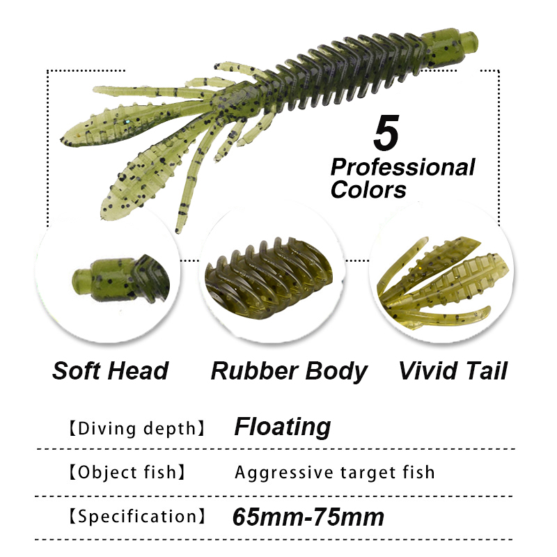 WESTBASS 5PCS Weiche Larve Köd – Fishing Lure Swimbait Bewertung und Preis